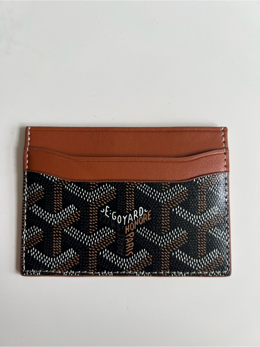 Goyard Card Holder in Black and Brown